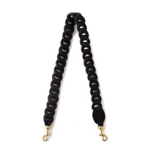 Clare V Black Leather Strap with Gold Hardware